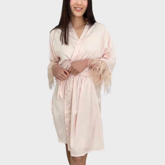 Feather Trim Robe